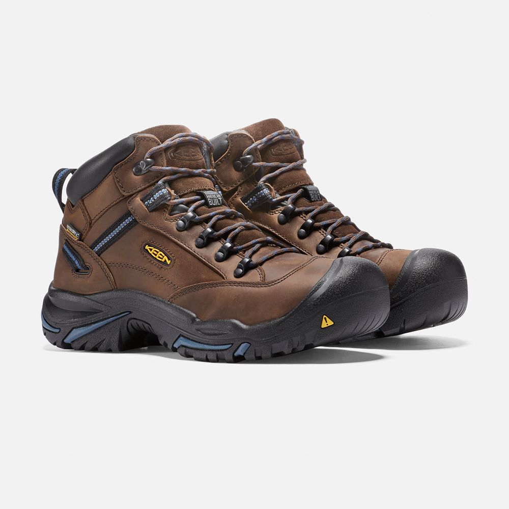 Keen Trekking Bot Erkek Kahverengi - Braddock Al Waterproof Mid (Steel Toe) - Türkiye RPVI49371